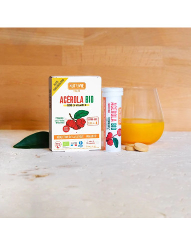 Acérola Bio à croquer, extra dosé, riche en vitamine C
