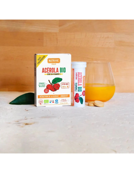 Acérola Bio à croquer, extra dosé, riche en vitamine C